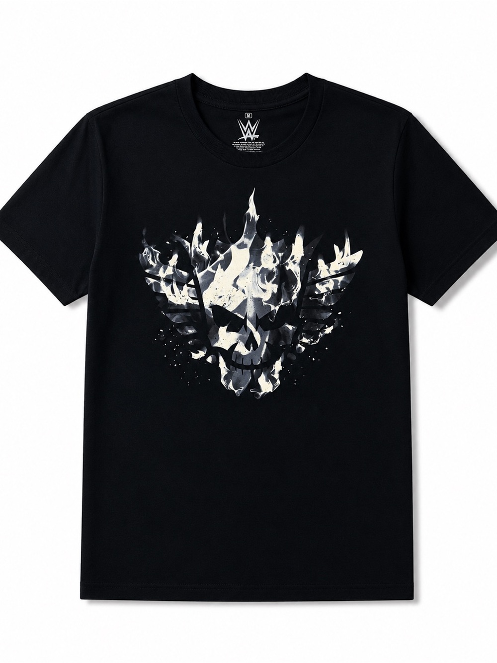 WWE Cody Rhodes Flame Skull Graphic Tee Men’s Medium Black